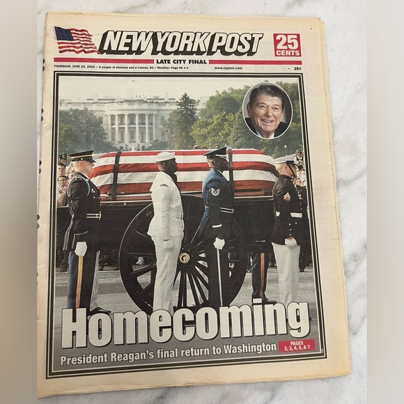 New York Post dated 6/20/2004, Death of President Ronald Reagan - Picture 1 of 2